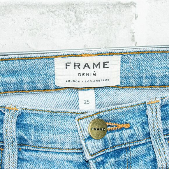 FRAME Denim Le Skinny De Jeanne Jeans in Blue Adeline Women's size 25 - Picture 3 of 10